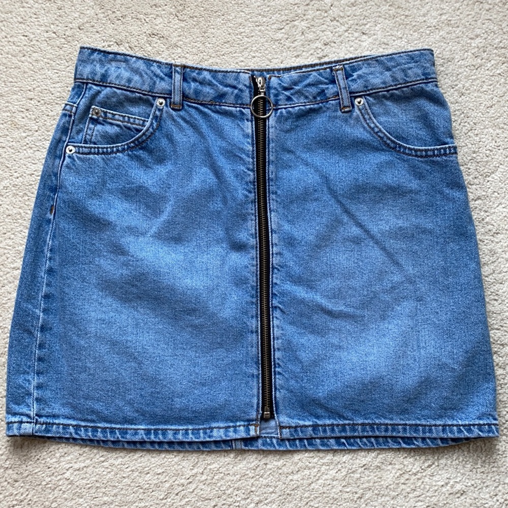 Topshop Moto Denim Skirt